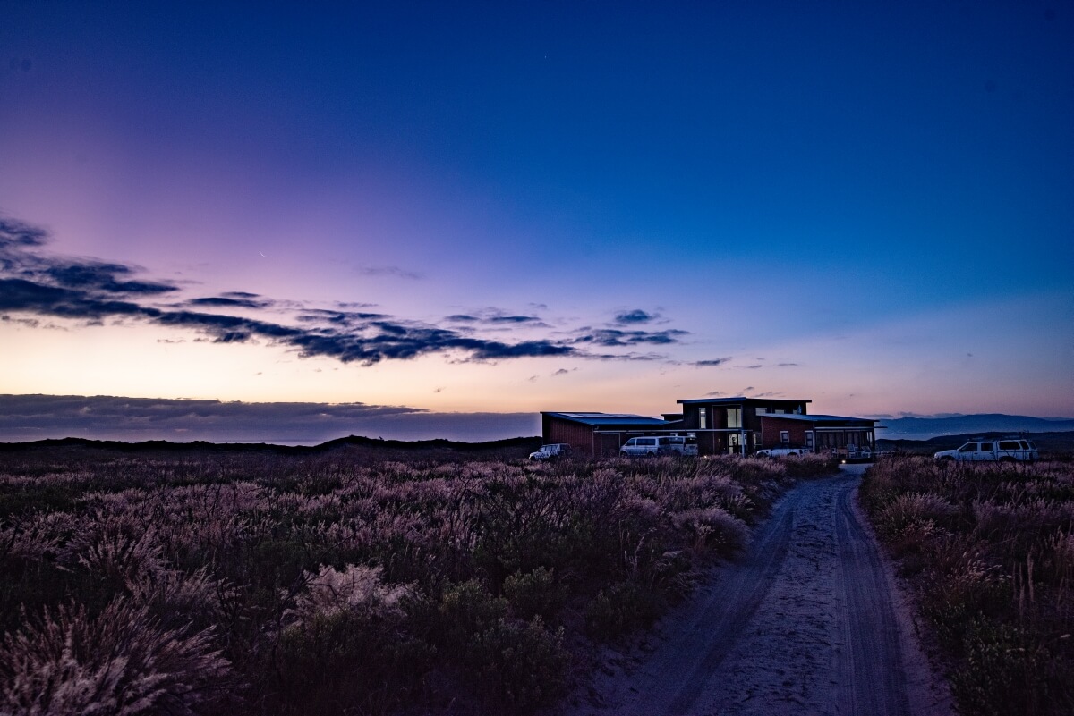 Lodge and night sky