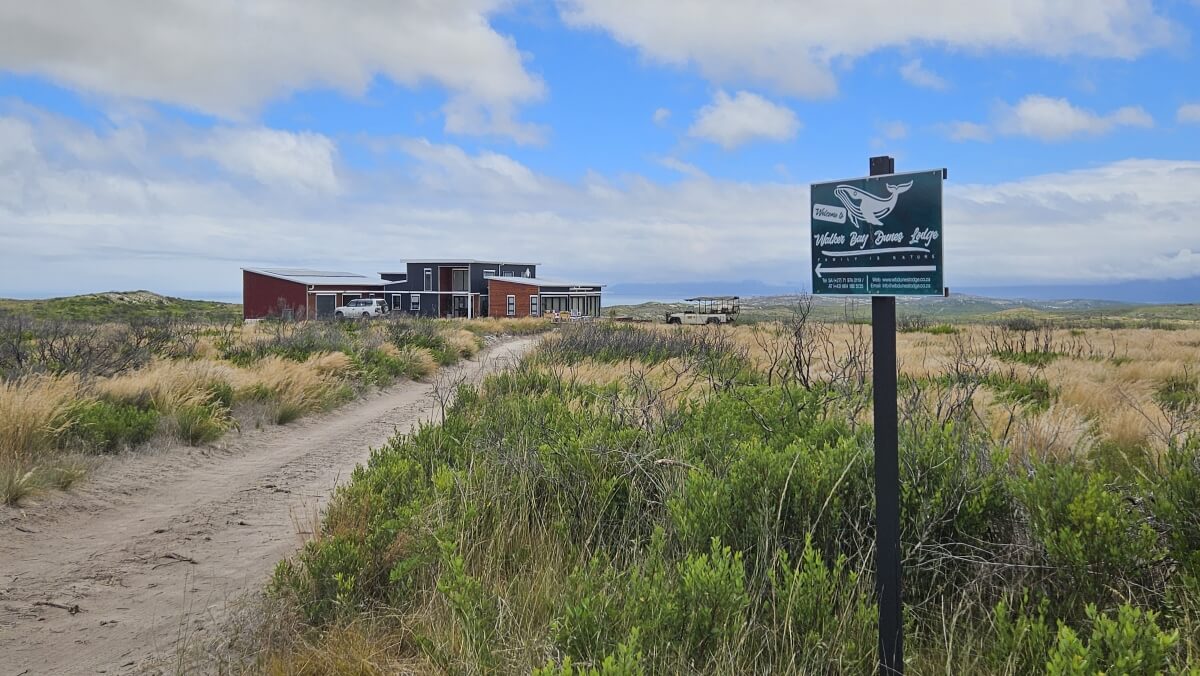 Welcome sign Walker Bay Dunes Lodge